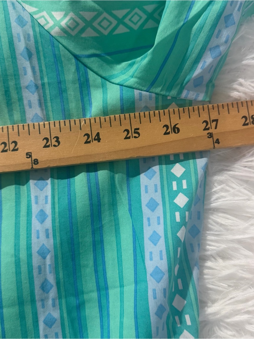 Belle Kim Gravel Womens Long Sleeve Boho Top Size 2X Green Purple Stripe Summer - Picture 6 of 9